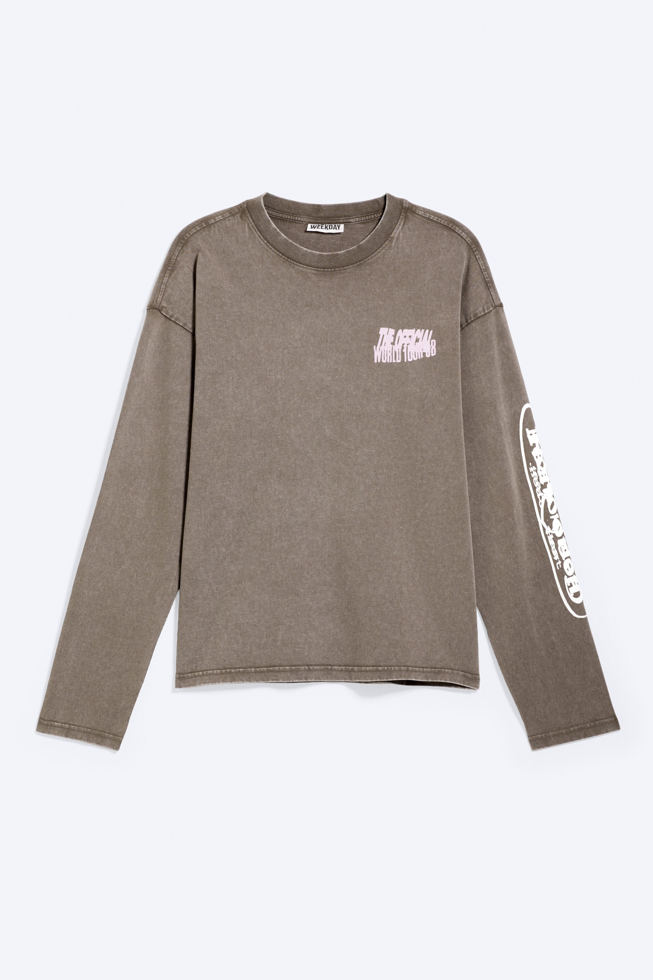 Dunkles Graubraun - Logo-Mix - Kastiges Langarmshirt mit Grafikprint - 4