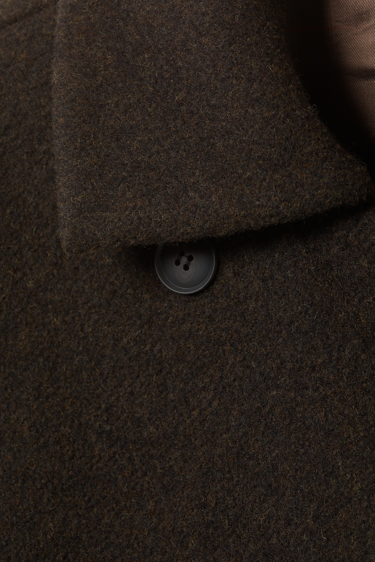 Manteau oversize croisé en laine mélangée - Marron foncé chiné - 7