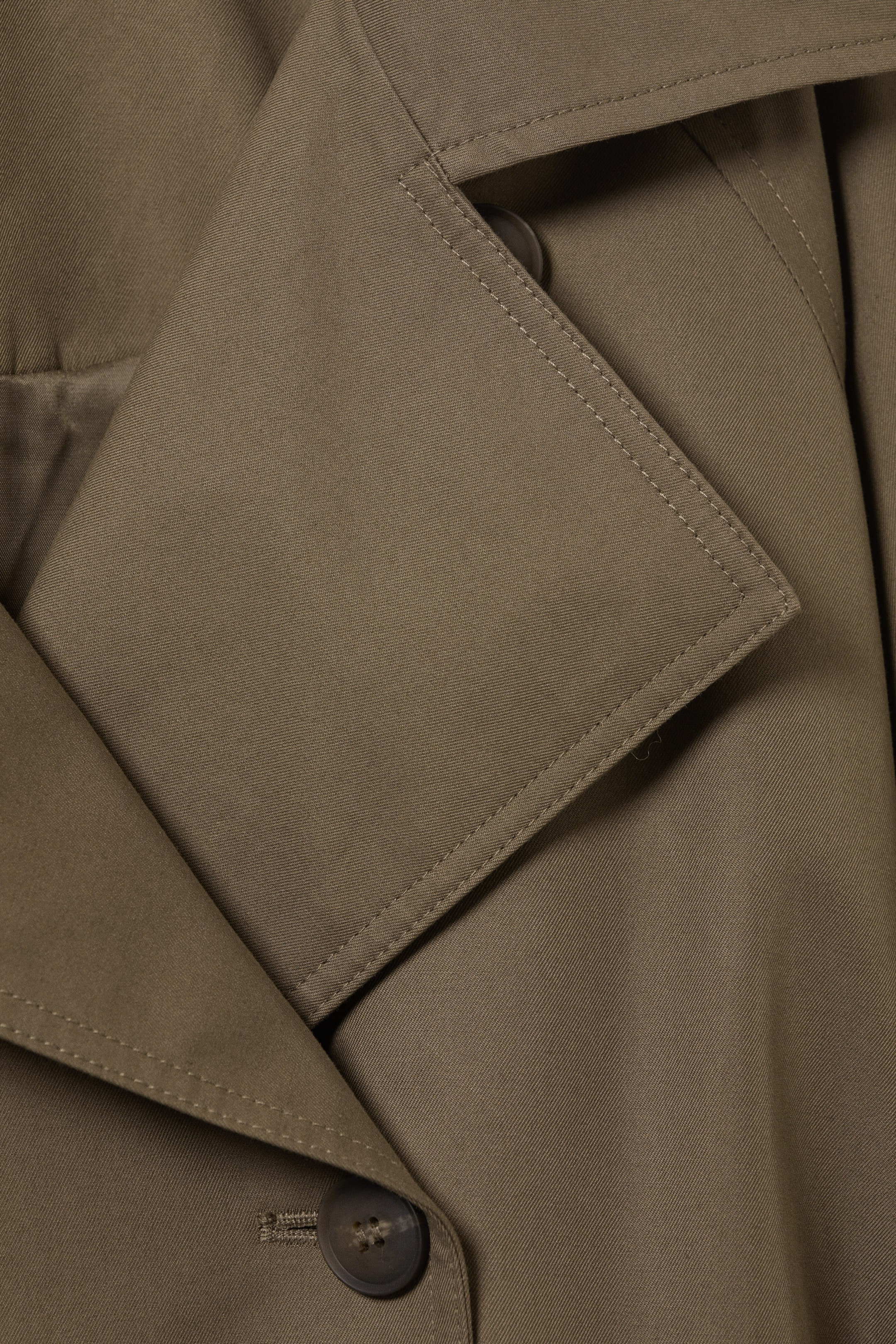 Dunkles Graubraun - Doppelreihiger Trenchcoat in Oversize-Fit - 2