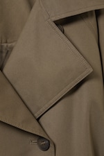Dunkles Graubraun - Doppelreihiger Trenchcoat in Oversize-Fit - 18