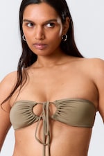 Dusty Mole - Ruched Halter Bandeau Bikini Top - 3