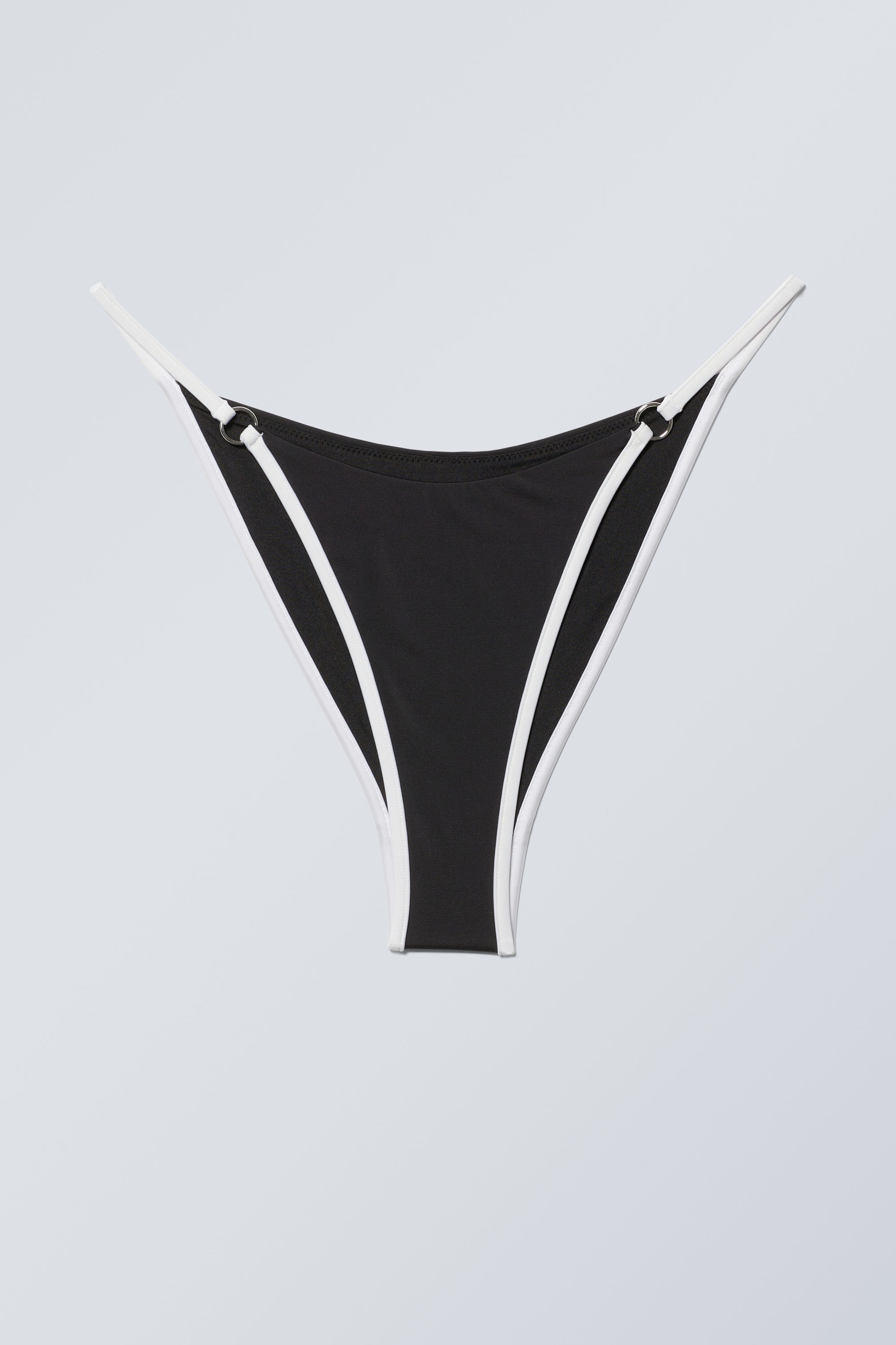 Black White - Brazilian Tanga Bikini Bottoms - 0