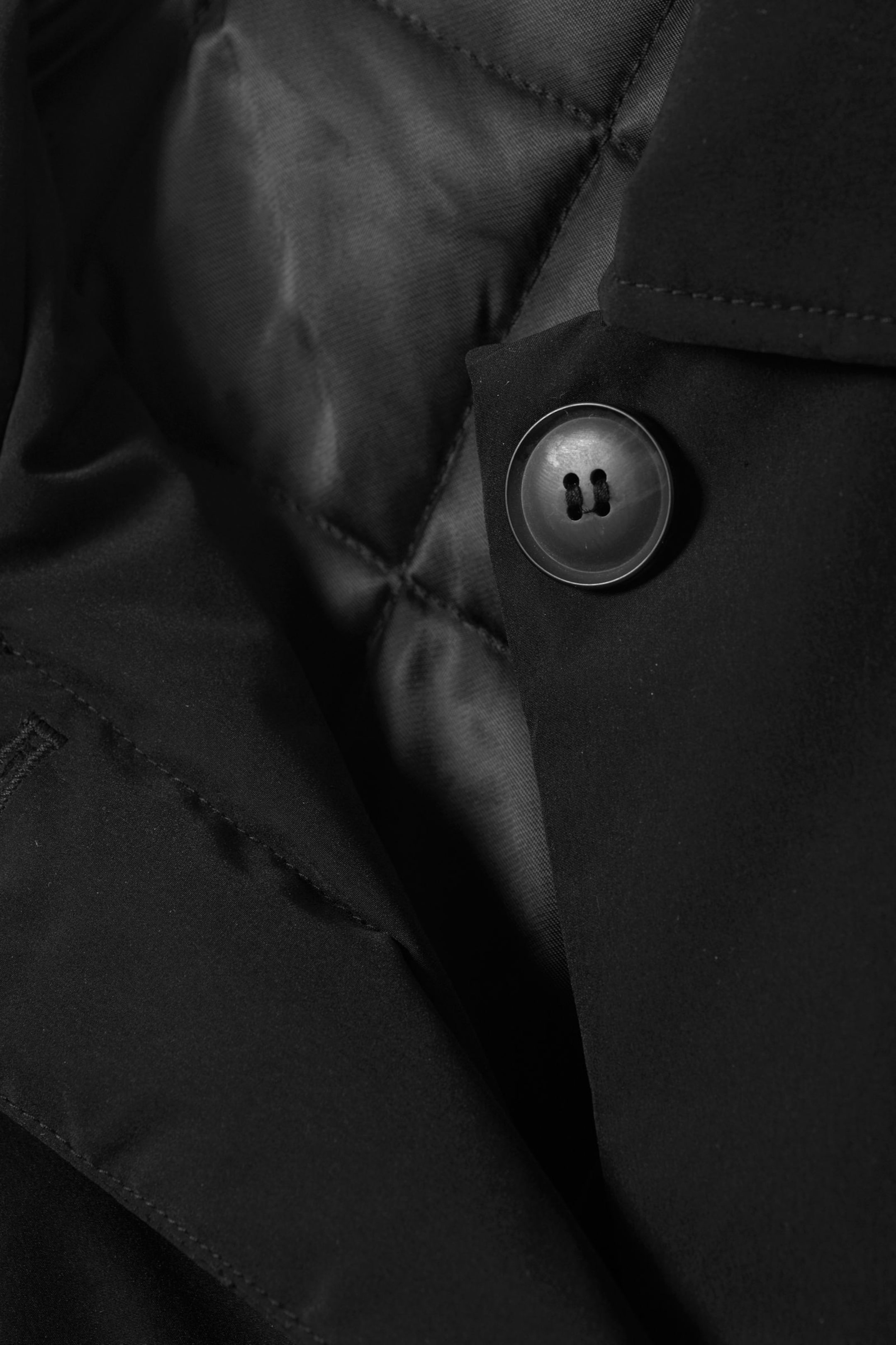 Black - Oversized Padded Car Coat - 1