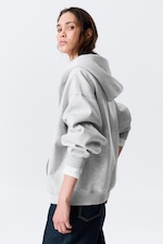 Grey Melange - Oversized Heavyweight Zip Hoodie - 2