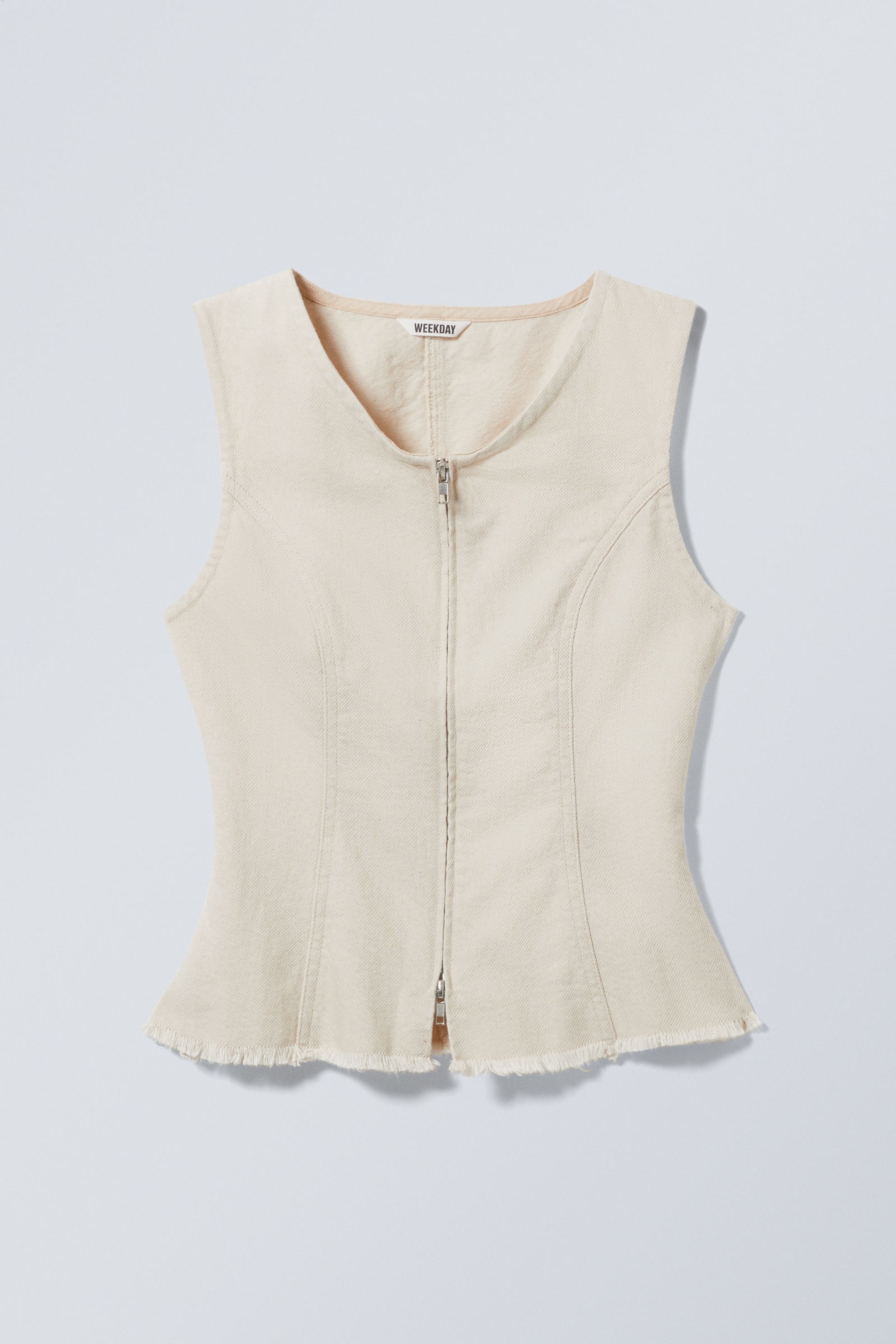 Helles Beige - Ärmelloses Zip-Top aus Baumwolle - 3