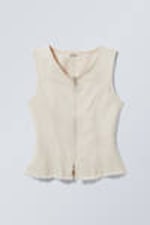 Helles Beige - Ärmelloses Zip-Top aus Baumwolle - 3