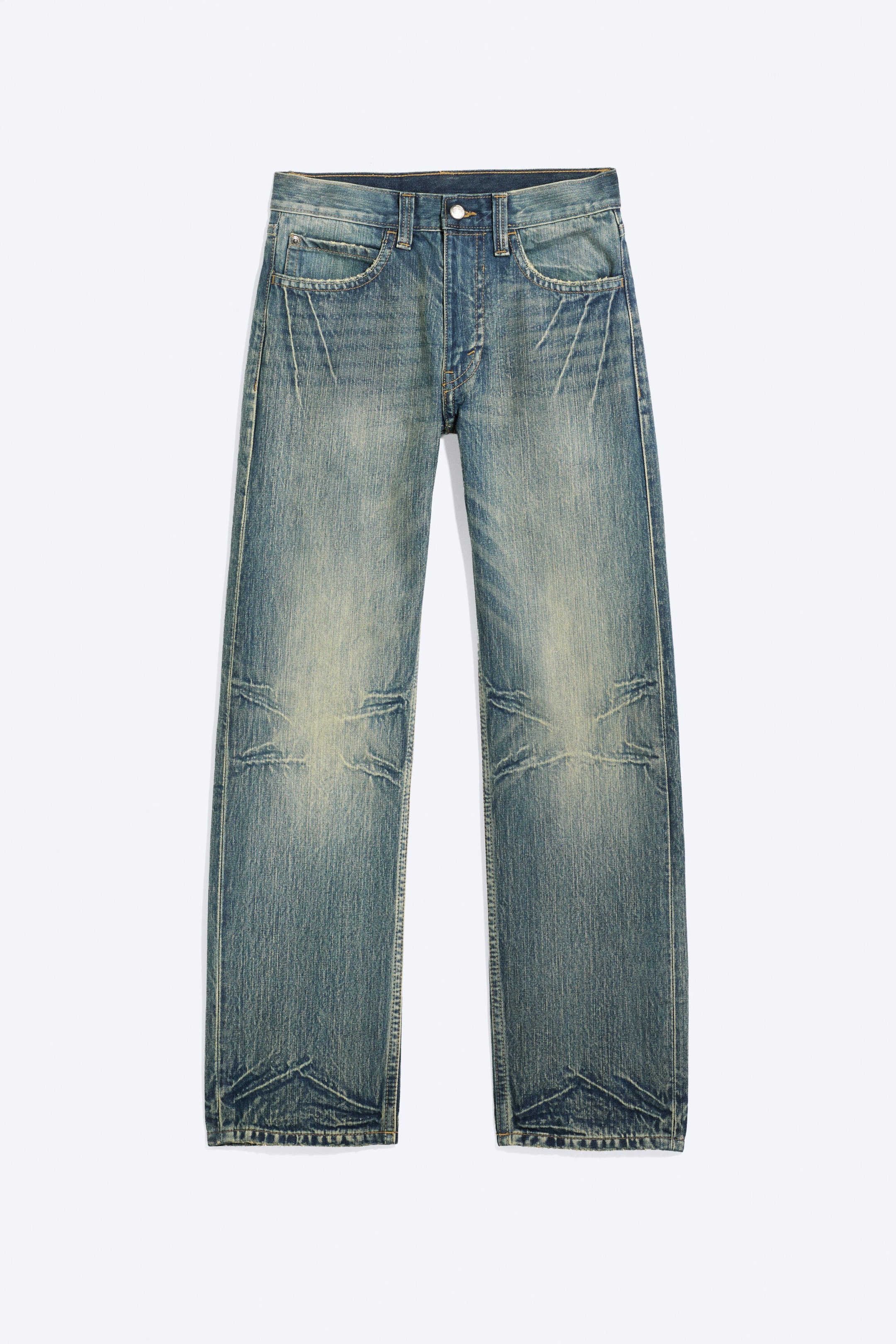 Hazy Blue - Medium Blue - Anti uniseks rechte jeans met lage taille - 1