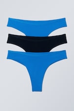 Bright Blue/Black - 3-pack Inez Brazilian Cotton Briefs - 0