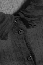 Dark Grey - Sheer A-line Long-sleevd shirt - 5