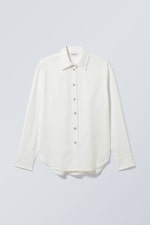 Blanc - Chemise décontractée en lin mélangé - 0