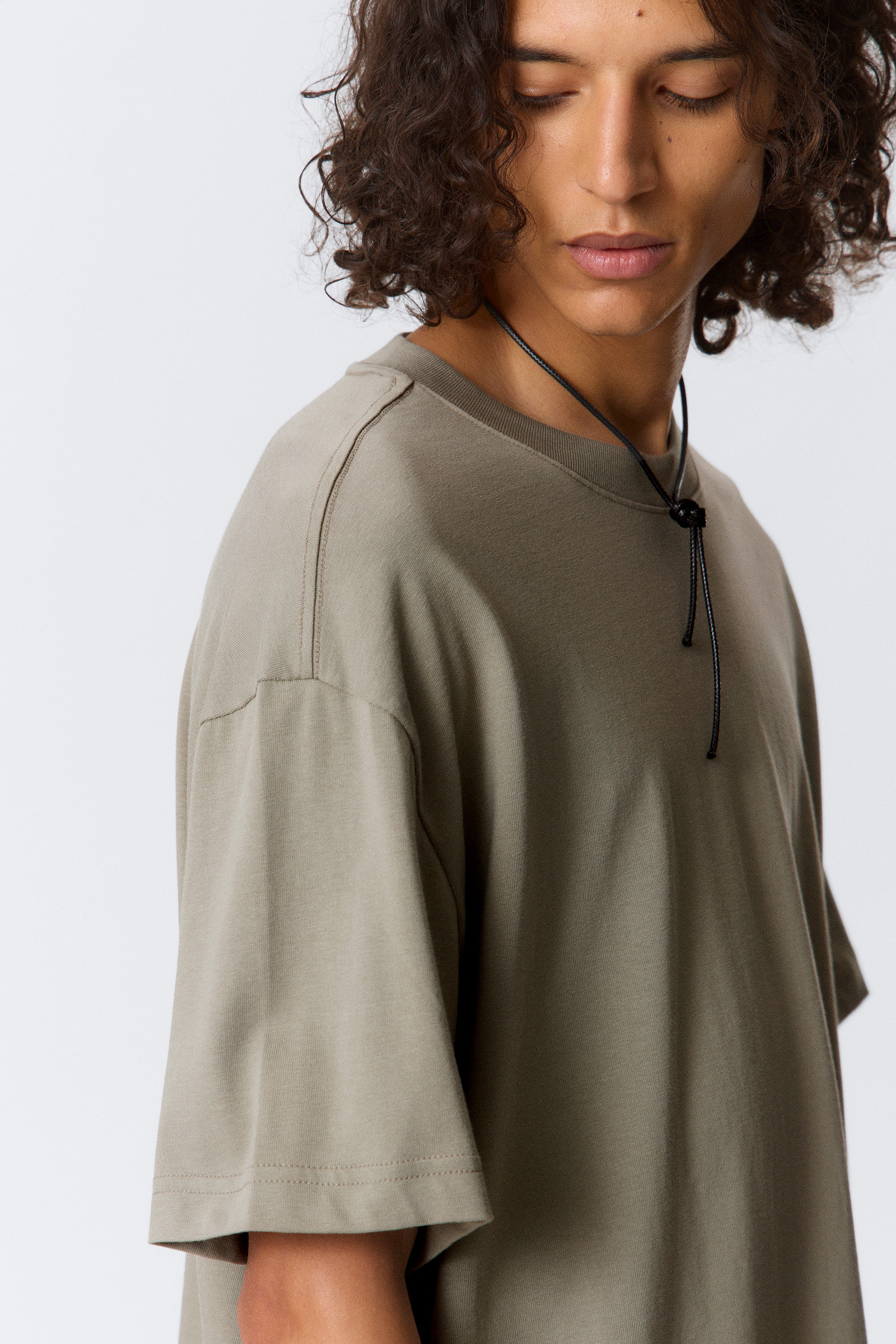 Kakigroen - Oversized, zwaar T-shirt - 2