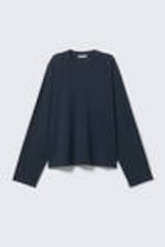 Marineblau - Boxy Longsleeve aus Baumwolle - 3