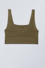 Mörk khakigrön - Soul mjuk scoop-neck BH - 1