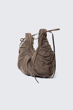 Dark Brown - Ruched Crossbody Bag - 3