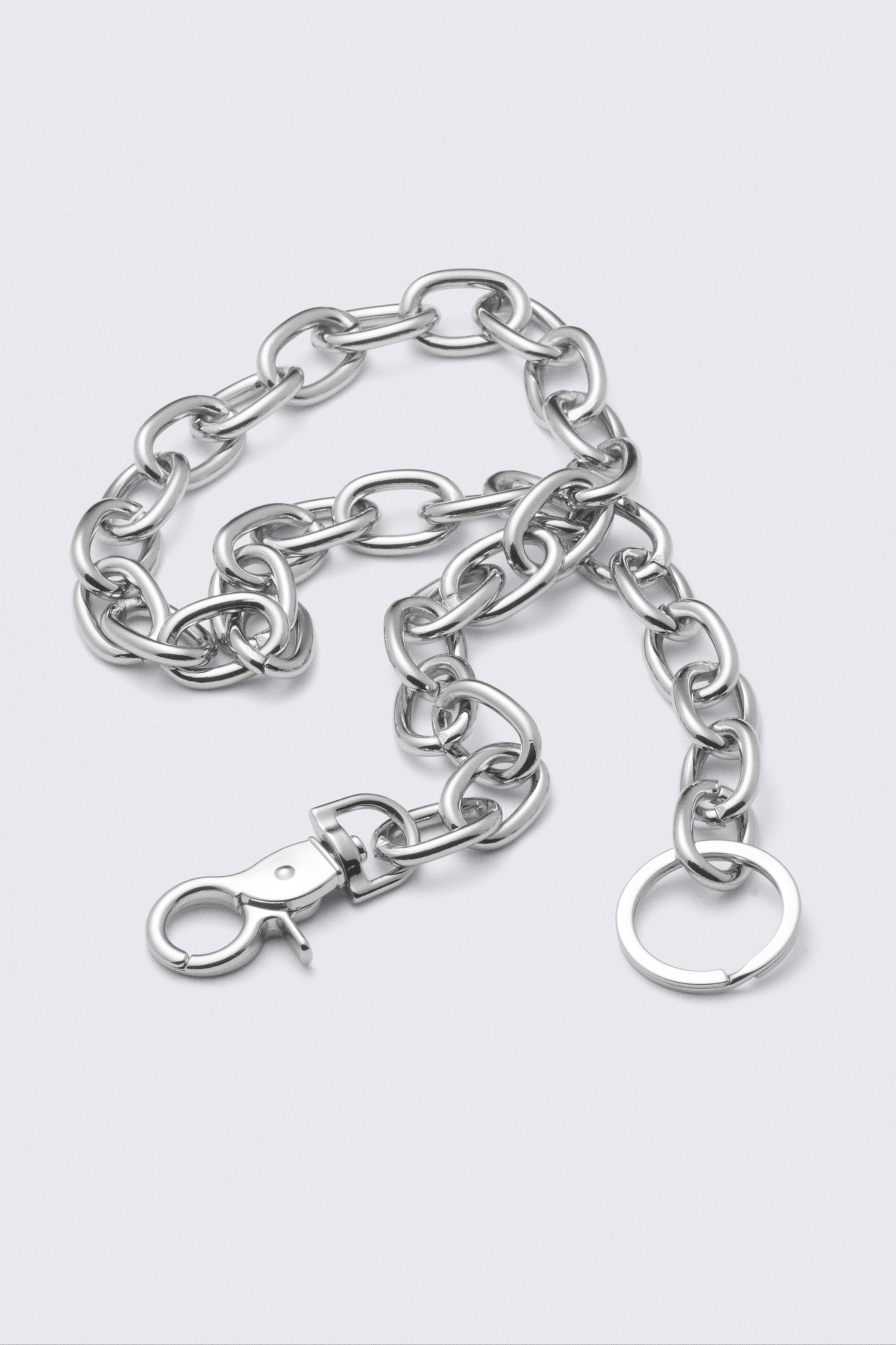 Silberfarben - Geldbörsenkette aus Metallgliedern - 2
