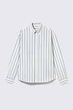 White - Blue Stripes - Lockeres Poplin-Hemd mit Knopfleiste - 4