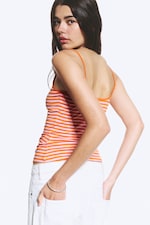 Striped Pink/Orange - Schmal geschnittenes Trägertop - 2