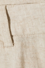 Ecru - Mid-waist kostymbyxor i linneblandning - 2