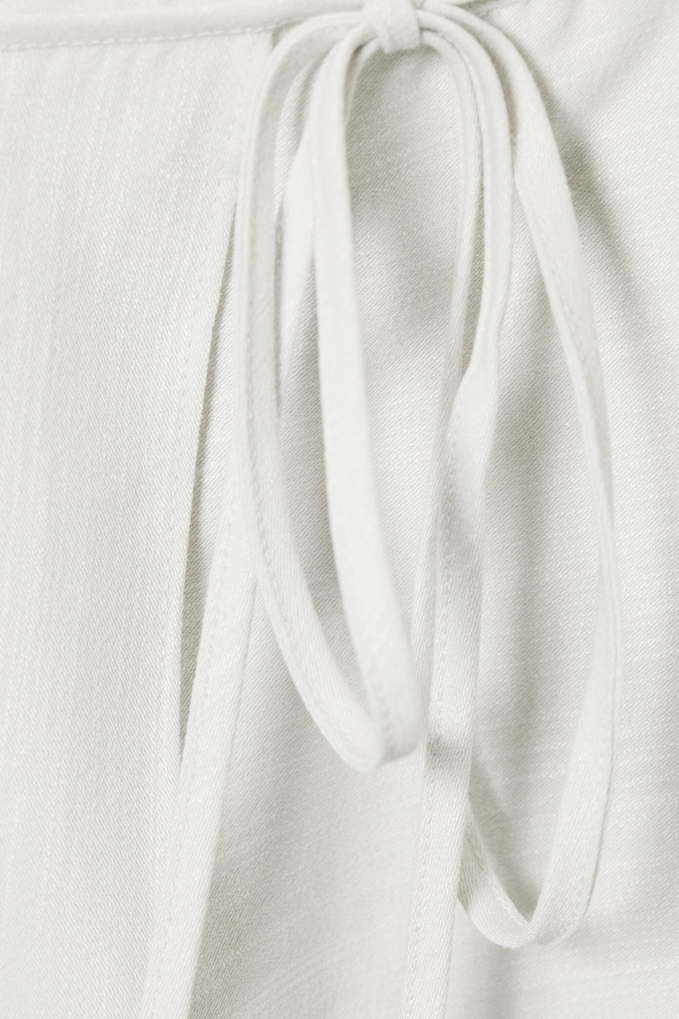 Light Beige - Asymmetric Mid Rise Wrap Midi Skirt - 7