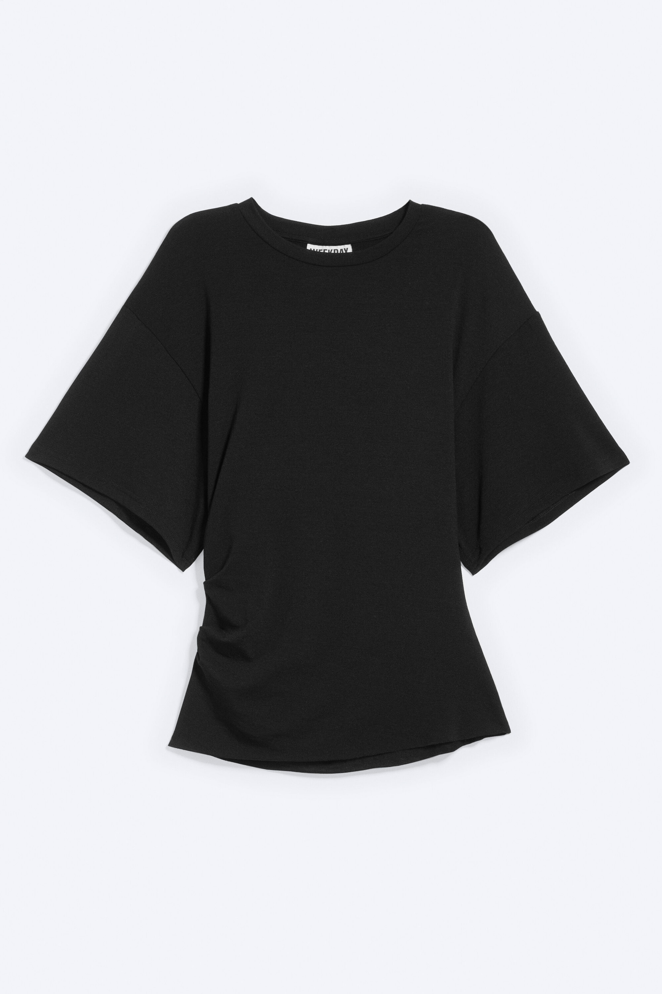 Black - DRAPIERTES, ENG ANLIEGENDES T-SHIRT - 1