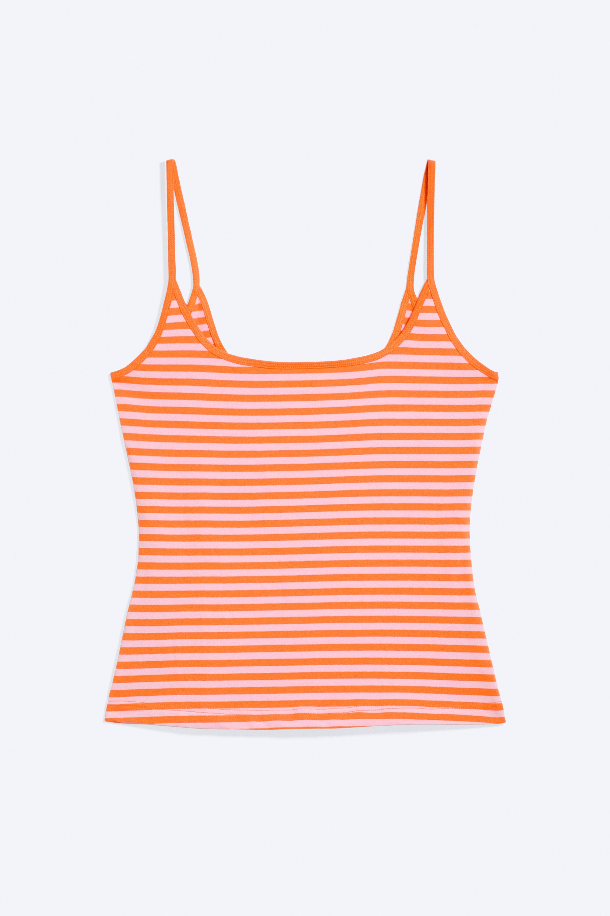 slim strap tank top - Striped Pink/Orange | Monki EU
