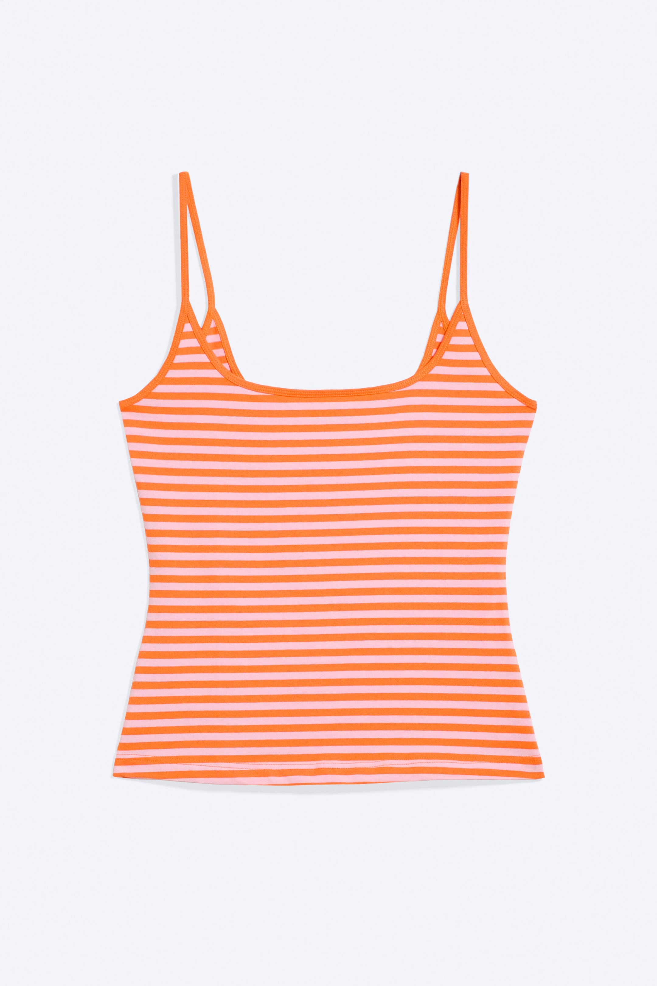 Striped Pink/Orange - Schmal geschnittenes Trägertop - 3