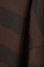 Striped Dark Brown - Long-Sleeved Cotton T-shirt - 1