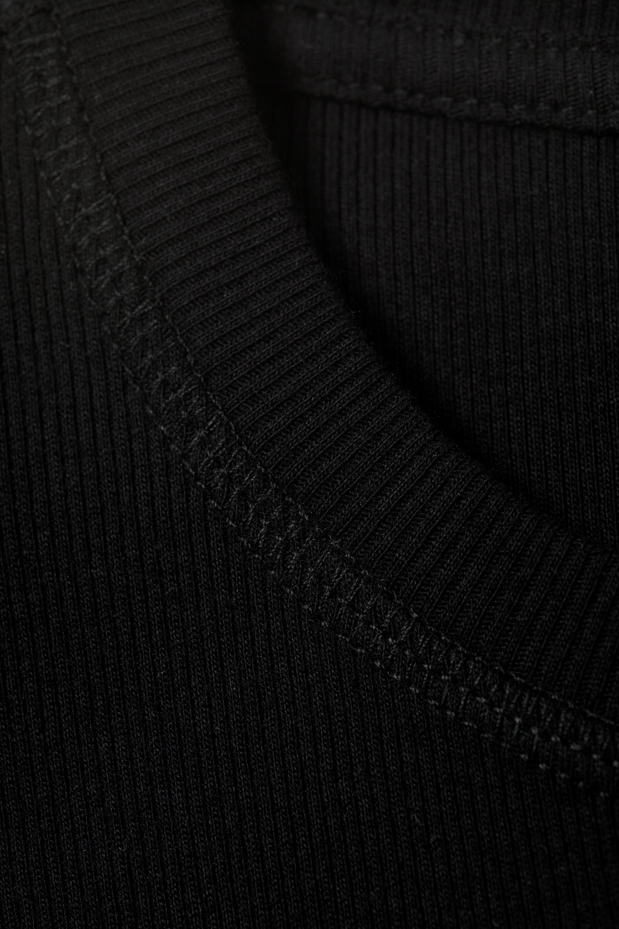 Black - Classic Slim Ribbed Cotton T-shirt - 5