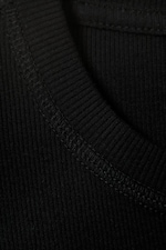 Black - Classic Slim Ribbed Cotton T-shirt - 5