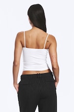 Wit - Set van 2 katoenen slim fit singlet met V-hals - 2