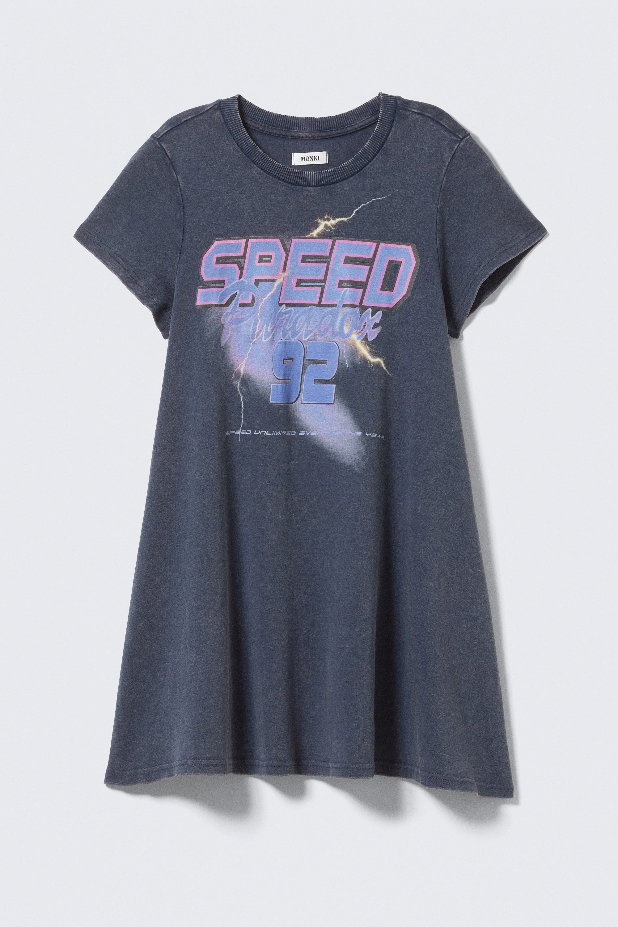 Washed Blue - Speed Paradox - A-lijn T-shirtjurk met korte mouwen - 3