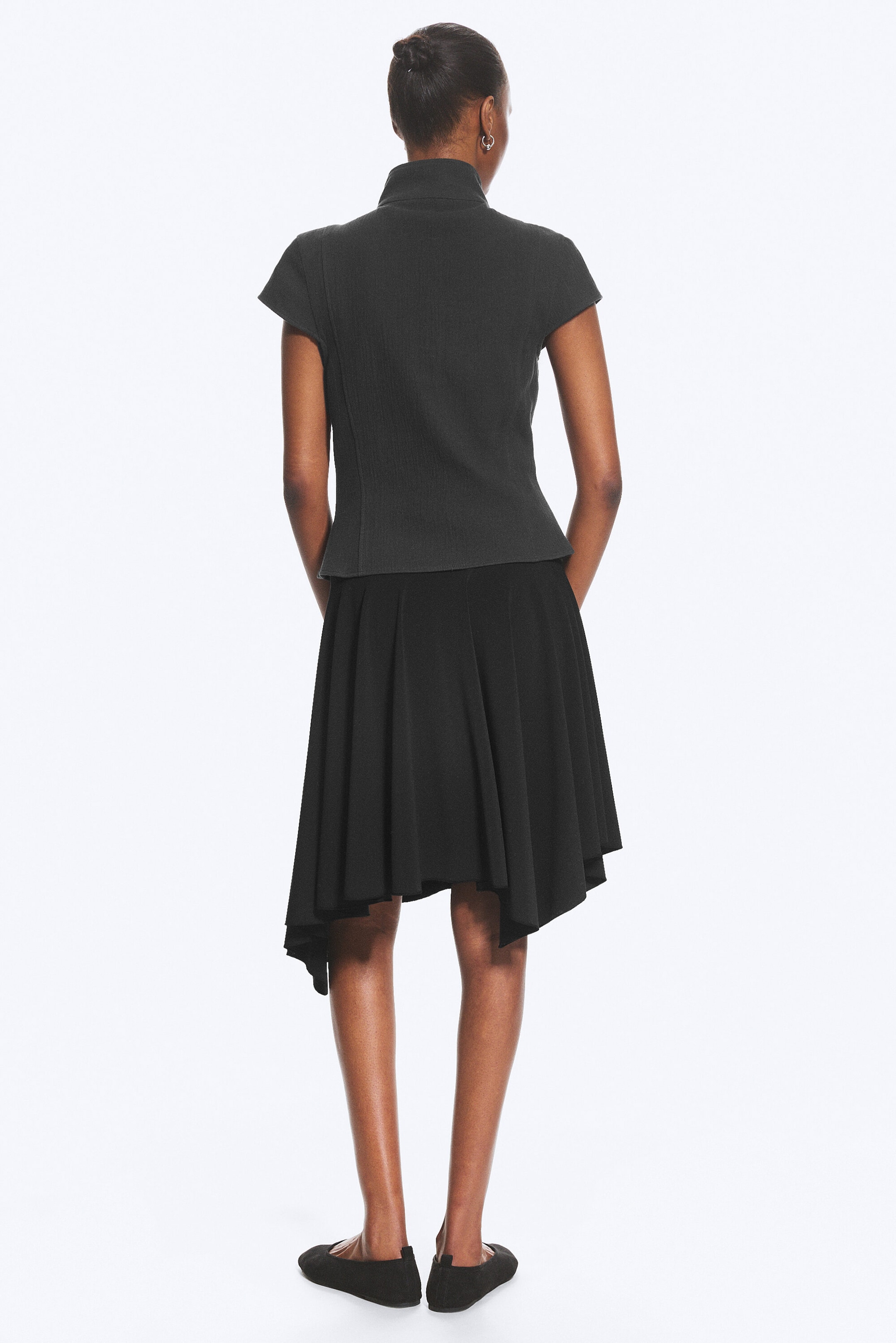 Dark Grey - Double Breasted Cotton Top - 4