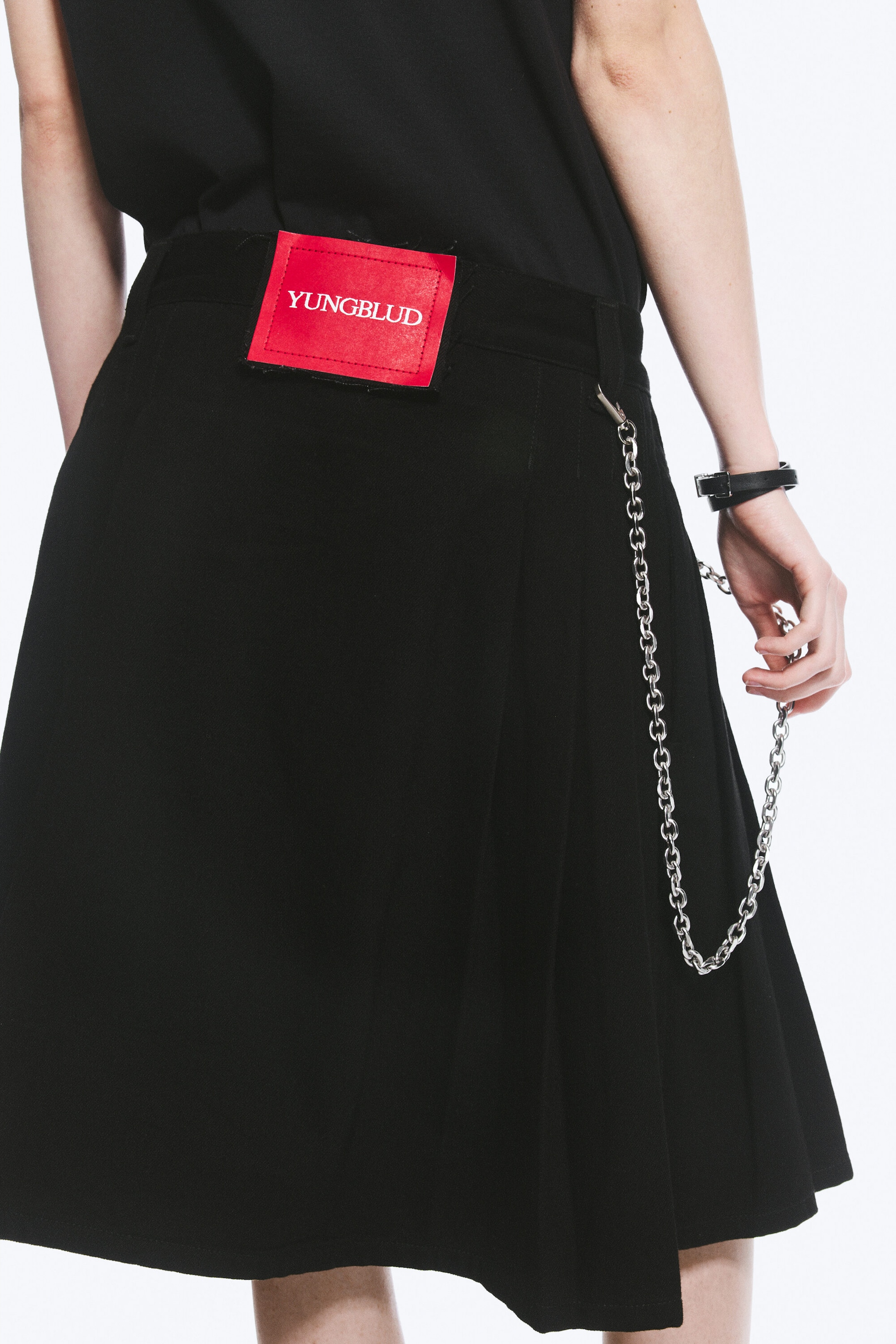 Black - Yungblud Mid Rise Denim Kilt - 4