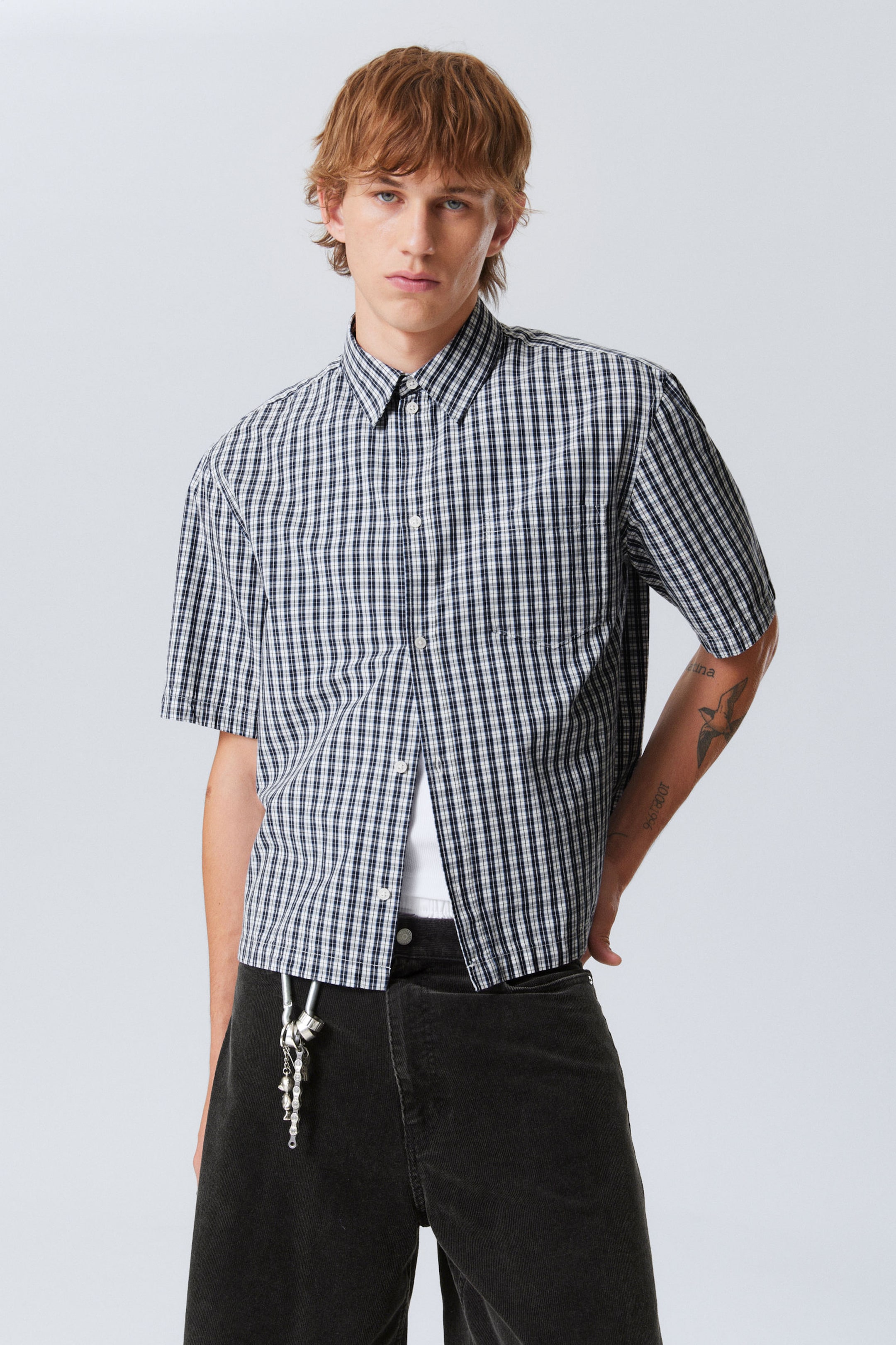 #2A5697 - Relaxed Fit Short-Sleeved Cotton Shirt - 1