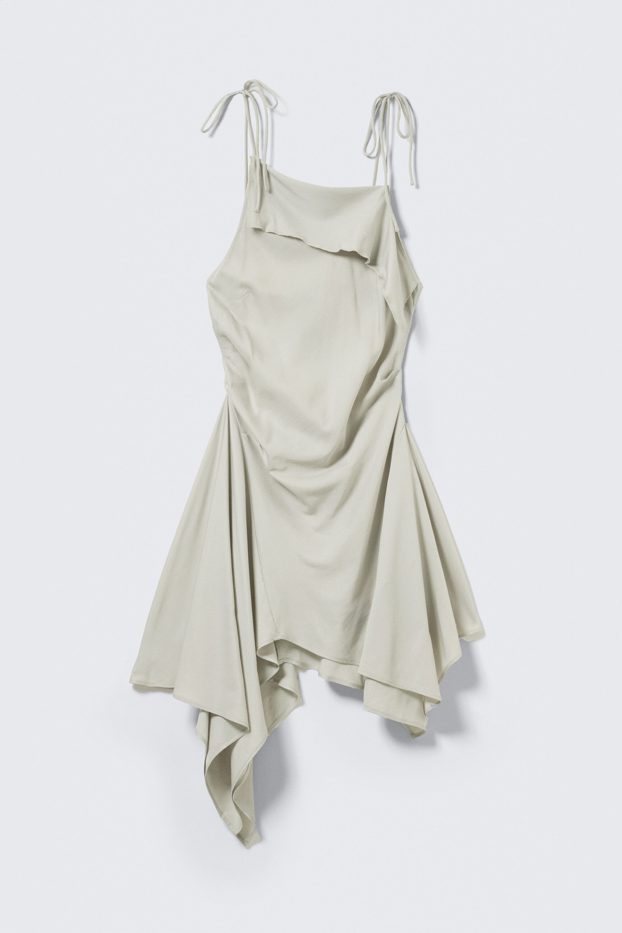 Light Mole - Asymmetric Sleeveless Cowl-Neck Midi Dress - 6