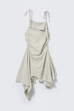 Light Mole - Asymmetric Sleeveless Cowl-Neck Midi Dress - 6