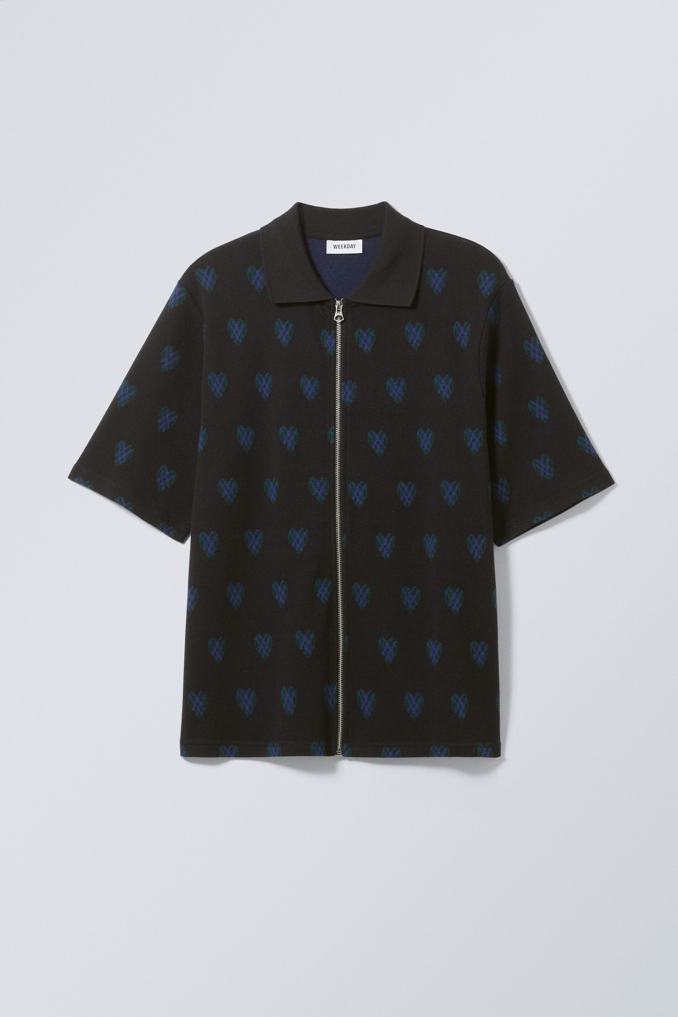 Schwarz - Jacquard-Polohemd Nima - 0