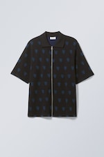 Schwarz - Jacquard-Polohemd Nima - 0