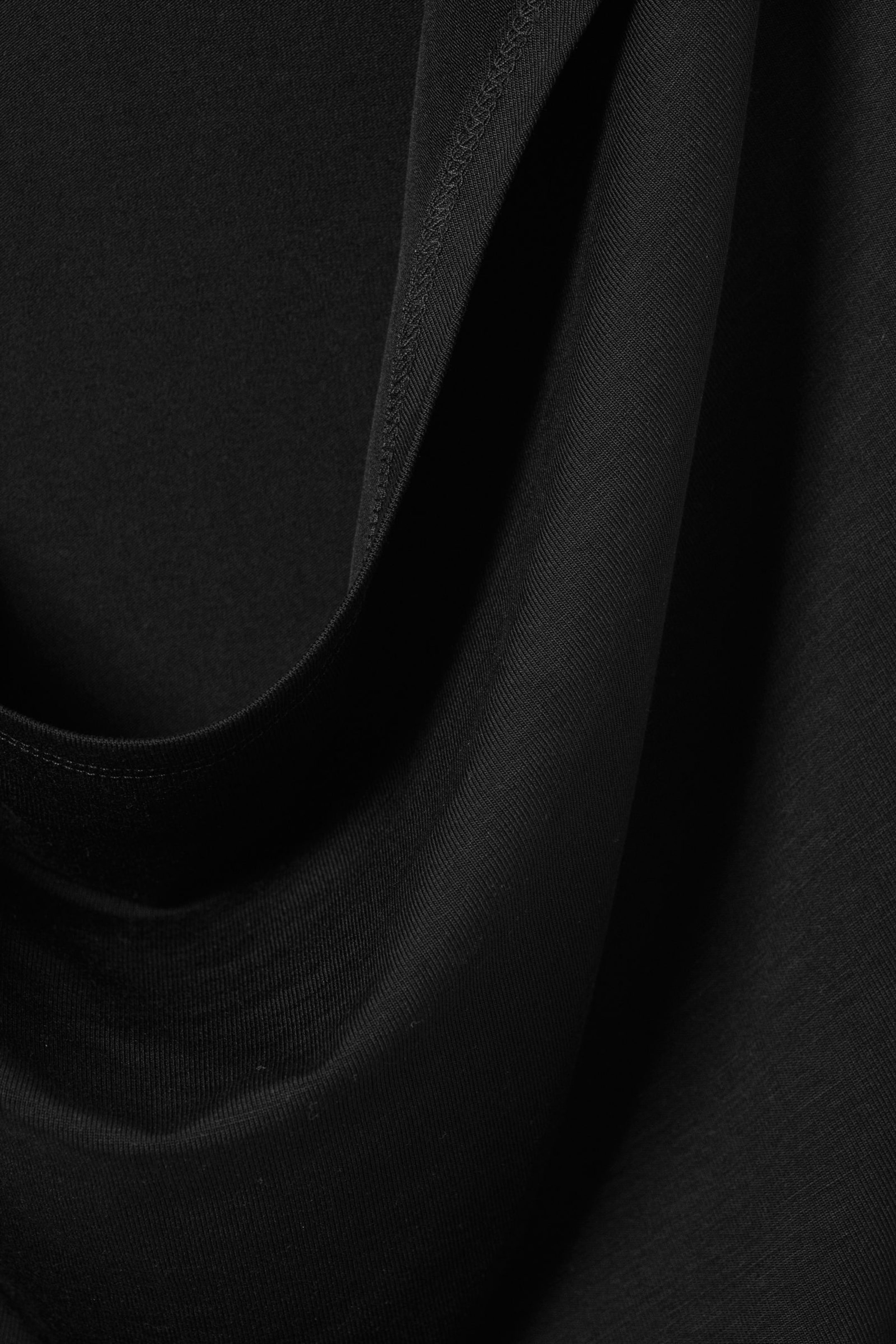 Black - Draped Hooded Sleeveless Lyocell Top - 5