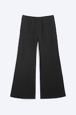 Svart - Lågmidjade vida crinkle-byxor - 3