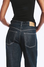 Blue Rinse - Dark Blue - Rail Mid Rise Loose Wide Jeans - 3