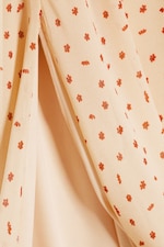 Light Yellow - Floral - Low Rise Midi Skirt - 1