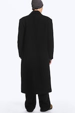 Schwarz - Zweireihiger Oversize-Mantel aus Wollmischung - 3