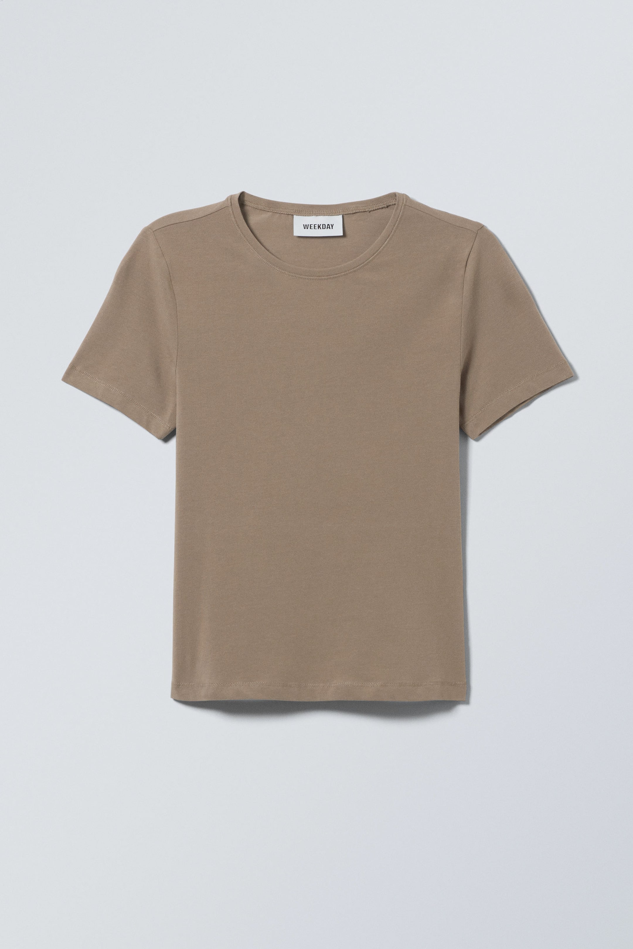 Brown - Slim Fitted T-shirt - 0