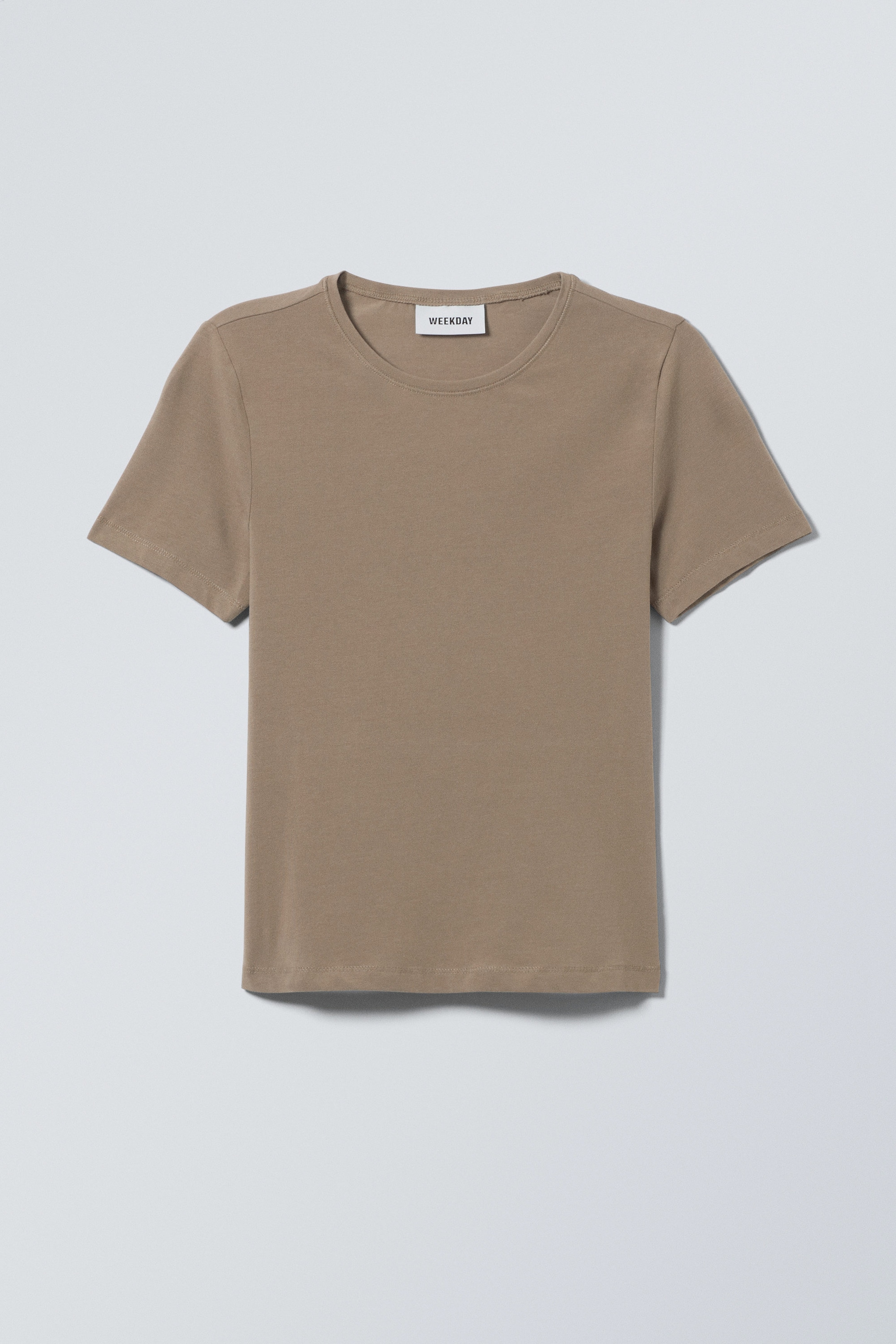 Braun - Schmal geschnittenes T-Shirt - 1