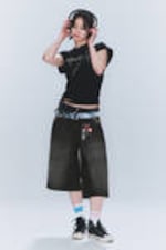 Black Web - Black - Dunno Loose Fit Carpenter Jorts - 2