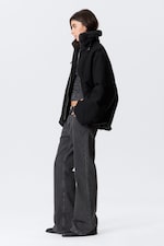 Black - Fur-Lined Canvas Jacket - 3