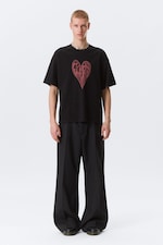 Black - Heart of Energy - Great Boxy Printed Graphic Tee - 0