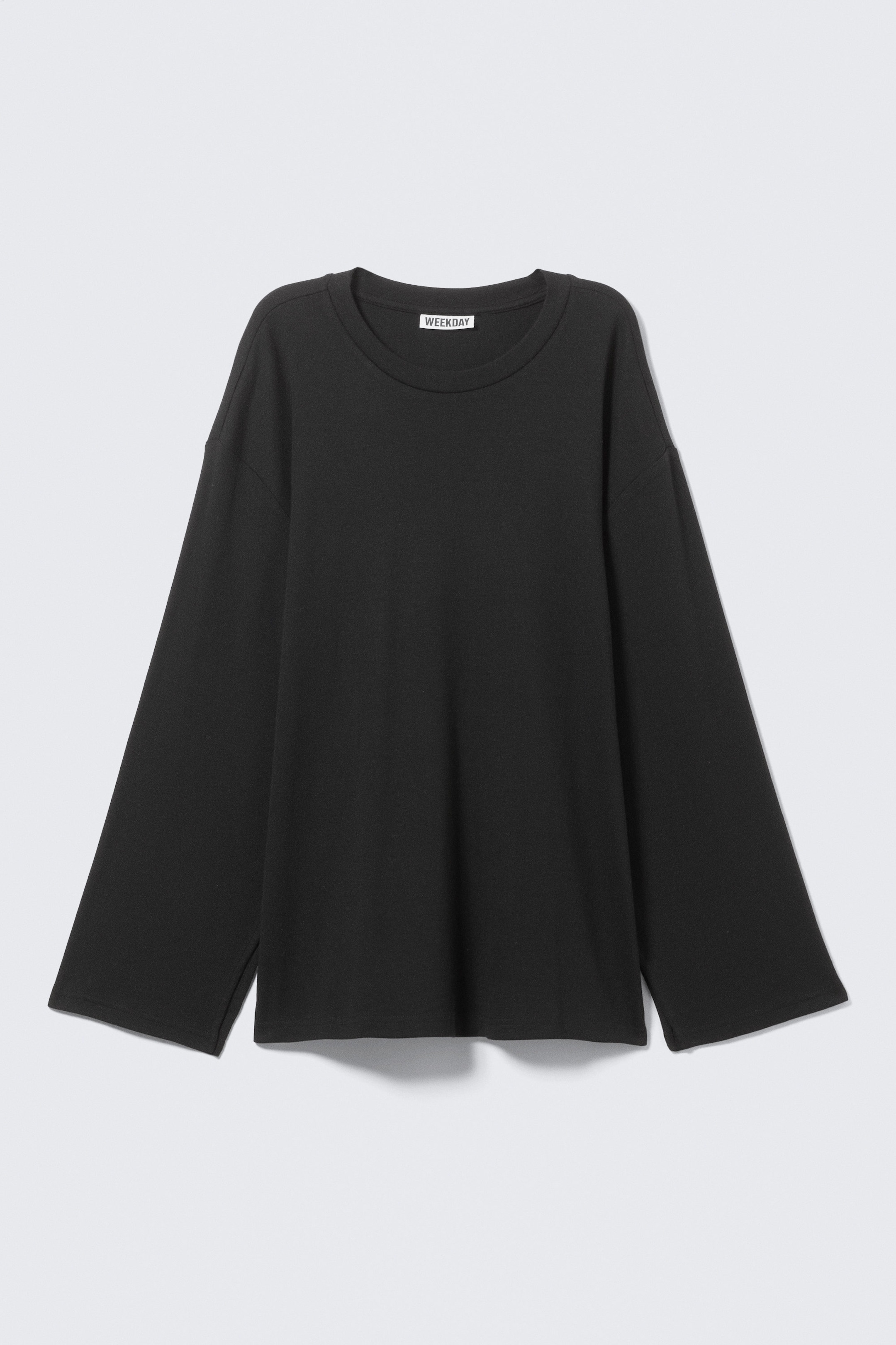 Black - Relaxed Long-Sleeved Jersey Top - 3