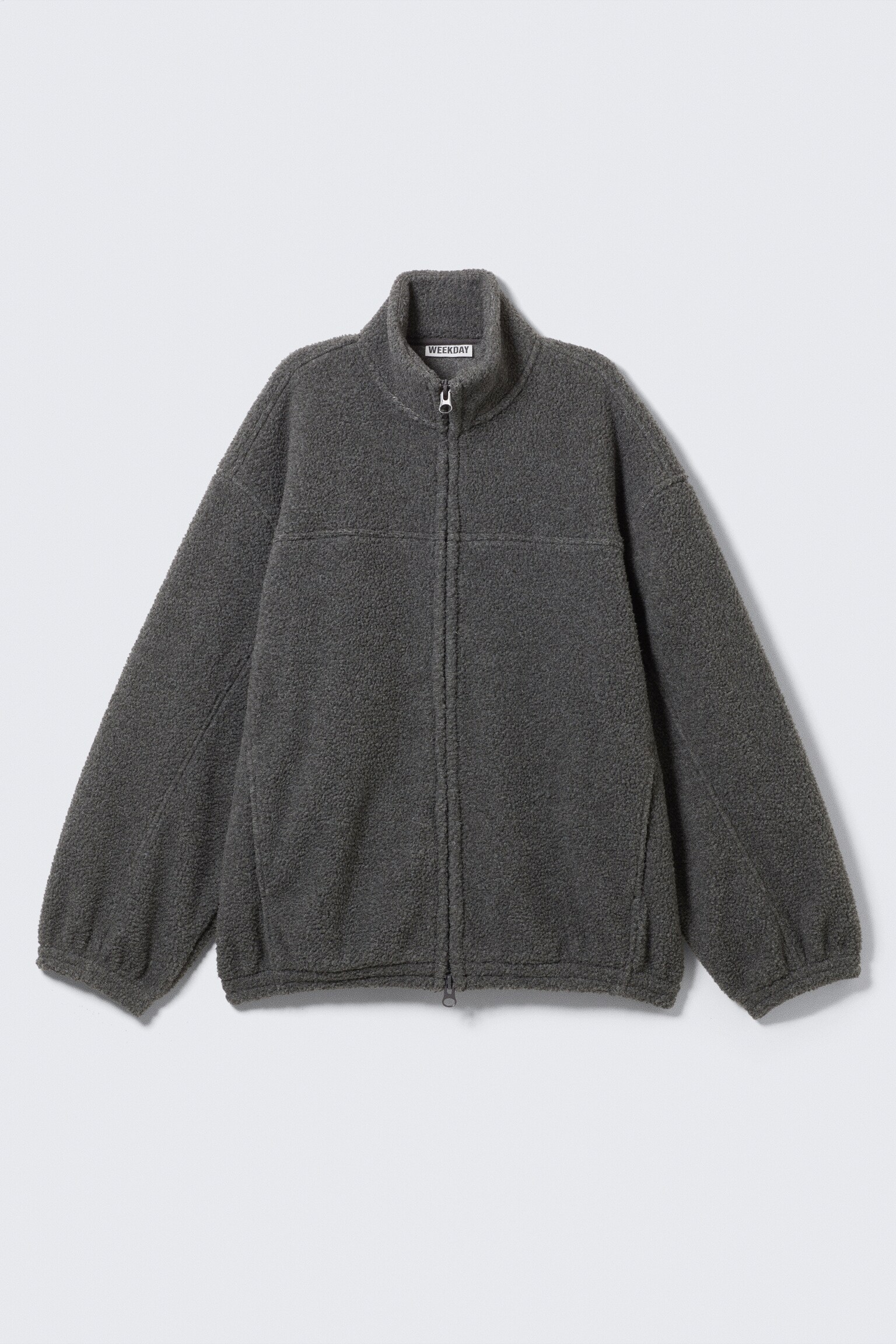 Fleece Zip Jacket - Dark Grey Melange/Dark Green - 2